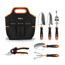 6-teiliges Gartenwerkzeug-Set aus Edelstahl, mit Gummigriff