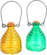 Wenko Maximex Wespenfalle Glas Grün & Gelb 2er-Set, ohne chemische Einsätze, mit
