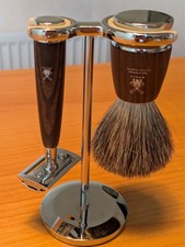Mühle Rasier set Rasierhobel + Dachshaar Pinsel