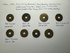 Schönes Lot: 8 China Qianlong Boo Cash Qing Dynastie 1736 Ch'ien Lung Tung Pao