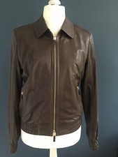 Windsor Lederjacke Blouson aus Lammnappa Dunkelbraun Gr. 44, Wenig Getragen