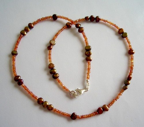 Padparadscha saphir kette - padparadscha,