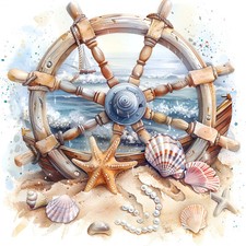 Deko Bild Steuerrad Schiff