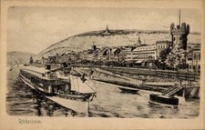 Ak Rüdesheim am Rhein,  Hafen, Dampfschiff, Uferpromenade,... - 4676504