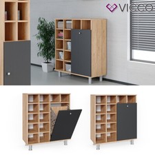 Wäscheschrank Badschrank mit Wäschekorb Badezimmerschrank Badmöbel Fynn Vicco