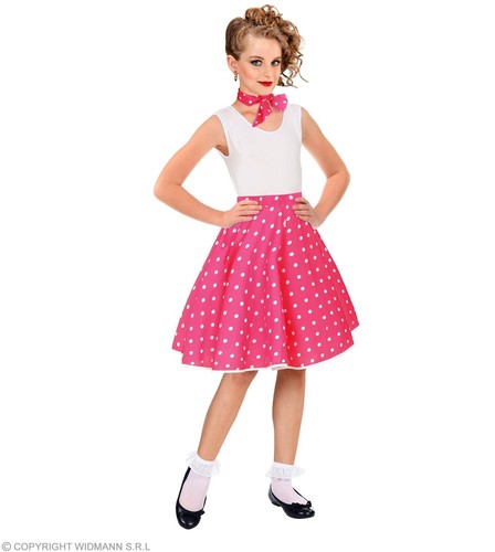 50s rock punkte - pink, weiß