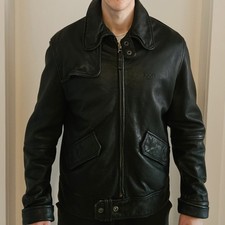 Joop! Lederjacke Herren Größe M-L Schwarz Vintage Motorradjacke Mantel Parka