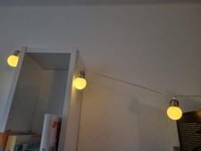 LED-Lichterkette mit Batterie, ca. 2 m, warmweiß, Kugeln, Innen-/Außenbereich