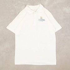 Vintage 90s Advertising Single Stitch Polo Graphic T-Shirt M Herren Off-White 