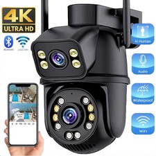 DUAL LENS 8MP FUNK WLAN WIFI IP NETZWERK CAMERA Outdoor AUßEN ÜBERWACHUNGSKAMERA