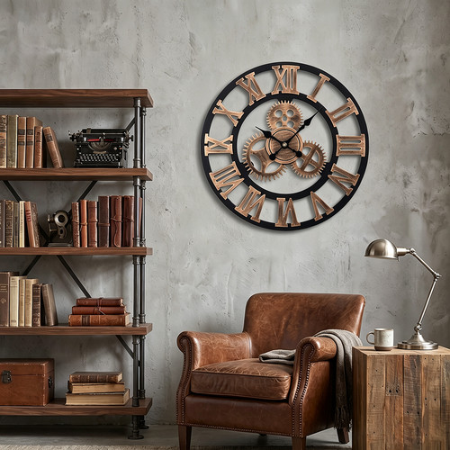 Große metall wanduhr - metall,