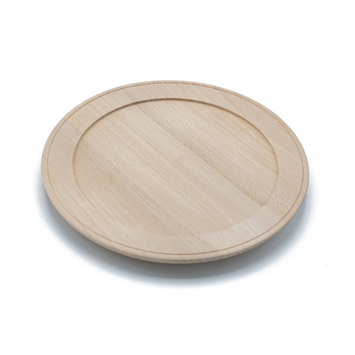 Flacher holzteller aus buche - flacher,