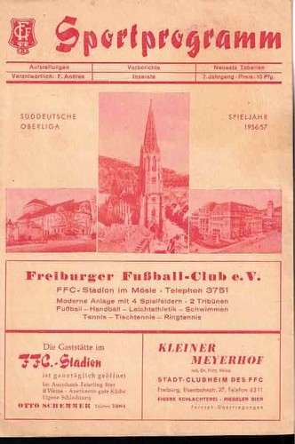 Fussball programmheft 57 - , 56/57