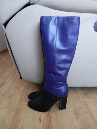 Echtleder stiefel lila schwarz - stiefel, lila/schwarz