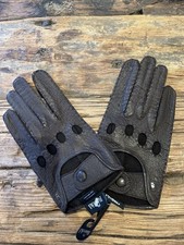Röckl Lederhandschuhe Autofahrer Lugano Peccaryleder Braun Gr. 7.5 Neu
