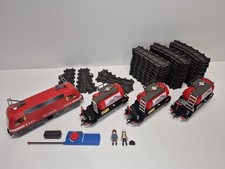 Playmobil Eisenbahn Set Lok + 3x Kesselwaggon 4010 4024 Volcano Gleise Weichen