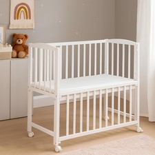 Beistellbett Babybett 90x40cm höhenverstellbar weiß Matratze Räder