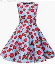 50s Kleid Mädchen Erdbeeren