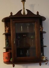 vintage- kleiner Hänge-Schrank - Glasvitrine -Echtholz