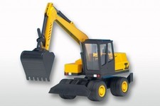 Räderbagger mit bespielbarer Schaufel Modell von Emek 1:25
