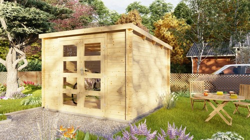 Gartenhaus 3x3m flachdach holz - gartenhaus,