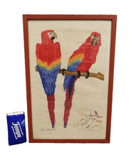 MARTIN ERICH PHILIPP Rote Aras II Farb Holzschnitt 1924 MEPH Papageien