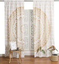 Ombre Druck Mandala Wandteppich Vorhang Indisch Gardine Panel Boho Dekor Bohe...