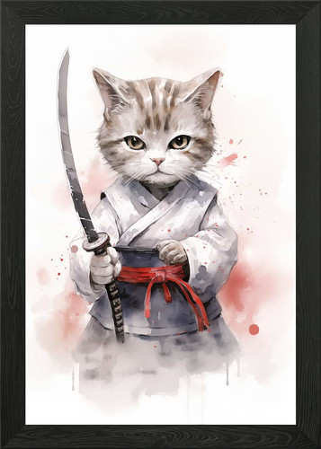 Weiße samurai katze - samurai,