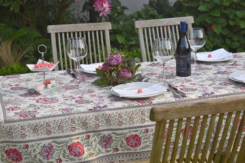 Tischdecke jacquard creme - jacquard,