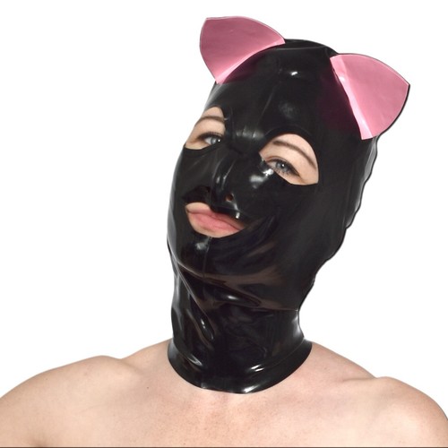 Latexmaske katze rosa - rosa, ohren*