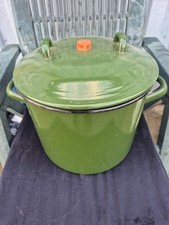 Einkochtopf mit Deckel Emaille original DDR Pflanztopf Deko