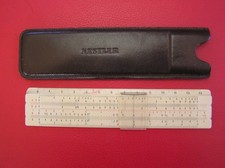 kleiner Rechenschieber NESTLER No. 11 R , mit Lupen-Läufer und Originalhülle