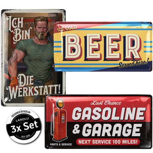 Blechschilder retro 3er - im,