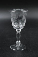 Vintage Likörglas Trinkglas Glas Maiglöckchen Schliff Motiv H 13 cm