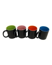 1 Stk. Zaubertasse in Schwarz-Matt, farbige Innenseite (4 Farben) Sublimation