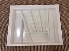 Besteckeinsatz 60er diagonal, OrgaTray weiß, zuschneidbar - LAGERAUFLÖSUNG