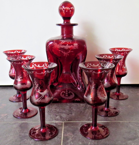 27938 vintage likörset - 27938/, glas