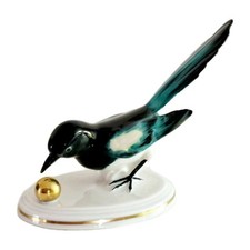 Porzellan Figur ELSTER Vogel