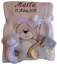 Babydecke mit Namen bestickt +