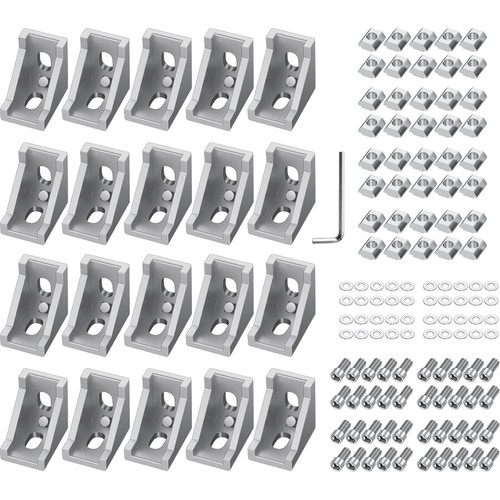 20x aluminium winkelverbinder - aluminium,