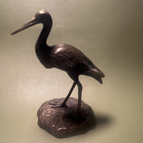 Storch vogel bronze - storch, signiert