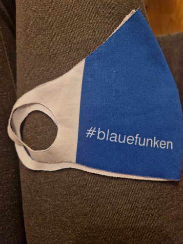Mundmaske blaue funken - blaue,