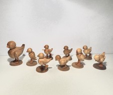 Ente mit 8 Küken Holz
