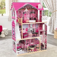 KidKraft Amelia Puppenhaus aus Holz Möbeln Zubehör Spielset ab 3 Jahren