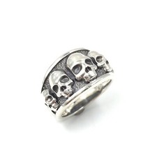 Totenkopf Ring 925 Silber Skull Ring massiv Herren Schmuck Rocker 20.0mm / 63