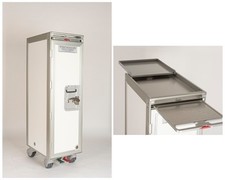 Flugzeugtrolley Half Size Catering Airlinetrolley Servierwagen Tisch/Klappe weiß