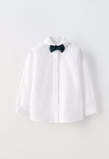 Zara Hemd weiß mit Fliege aus