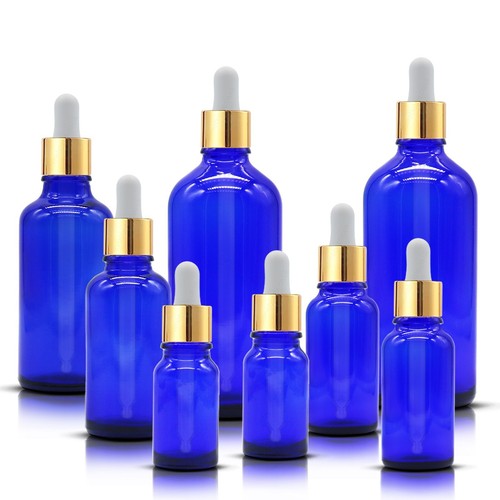 Blaue glas tropferflasche mit - blaue,
