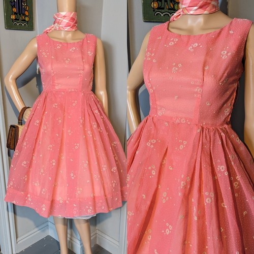 Vintage 50s pink - pink, organza
