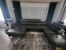 Nowel Wohnlandschaft U-Form Aus Echtleder Schwarz  170/340/220cm  NP 2899,00